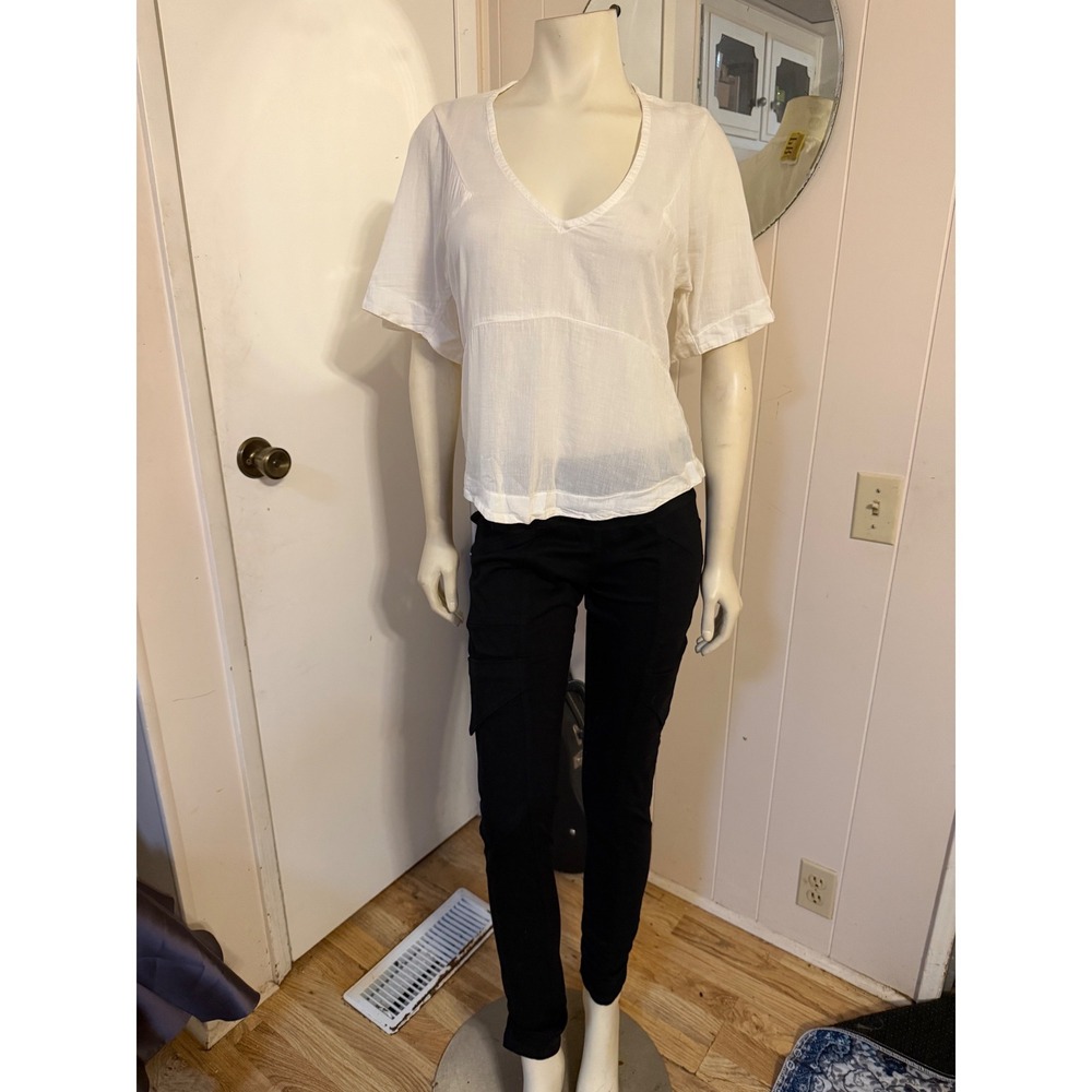 RARE NWT Prairie Underground Sheer White 100%Organic Cotton Top Light Lovely M